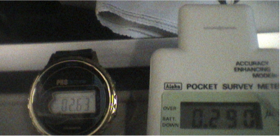 airplane survey meter in airplane