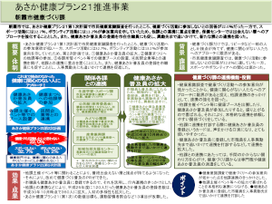 埼玉県朝霞市　朝霞健康プラン21推進事業